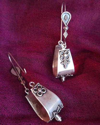 Handcrafted 925 Sterling Silver Geometric Drop Earrings | Jaipur Artisan Jewelry