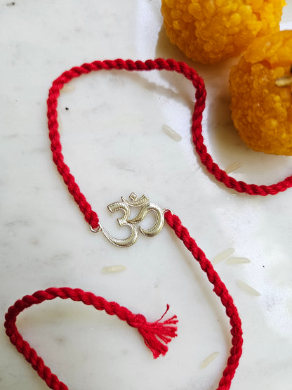 925 Sterling Silver Rakhi-Silver OM Aum Rakhi