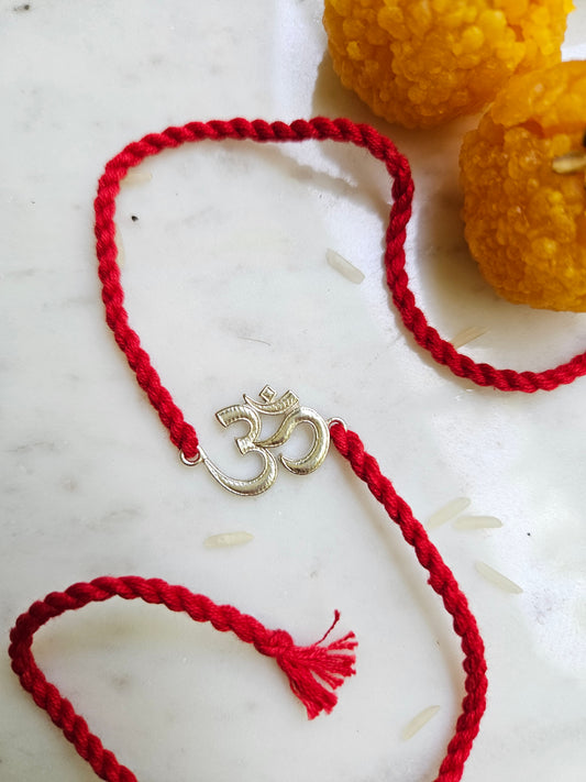 925 Sterling Silver Rakhi-Silver OM Aum Rakhi