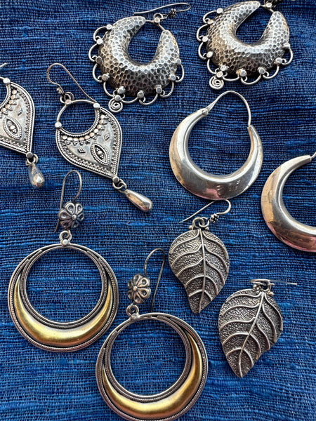 Chunky pure silver hoops