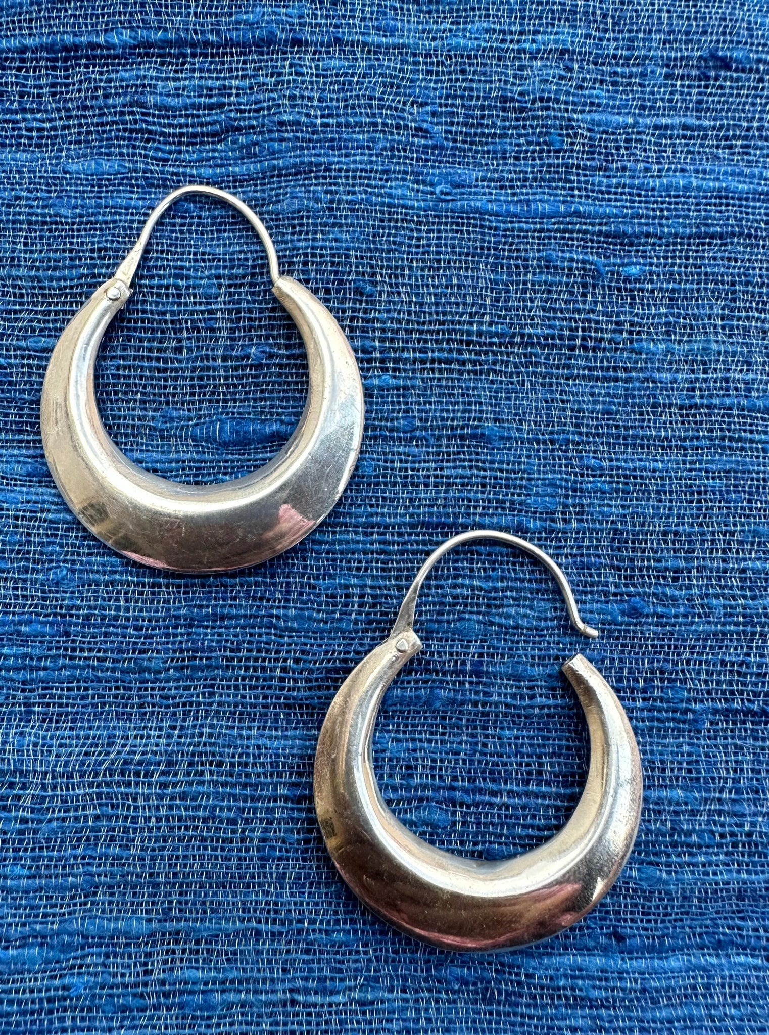 Chunky pure silver hoops