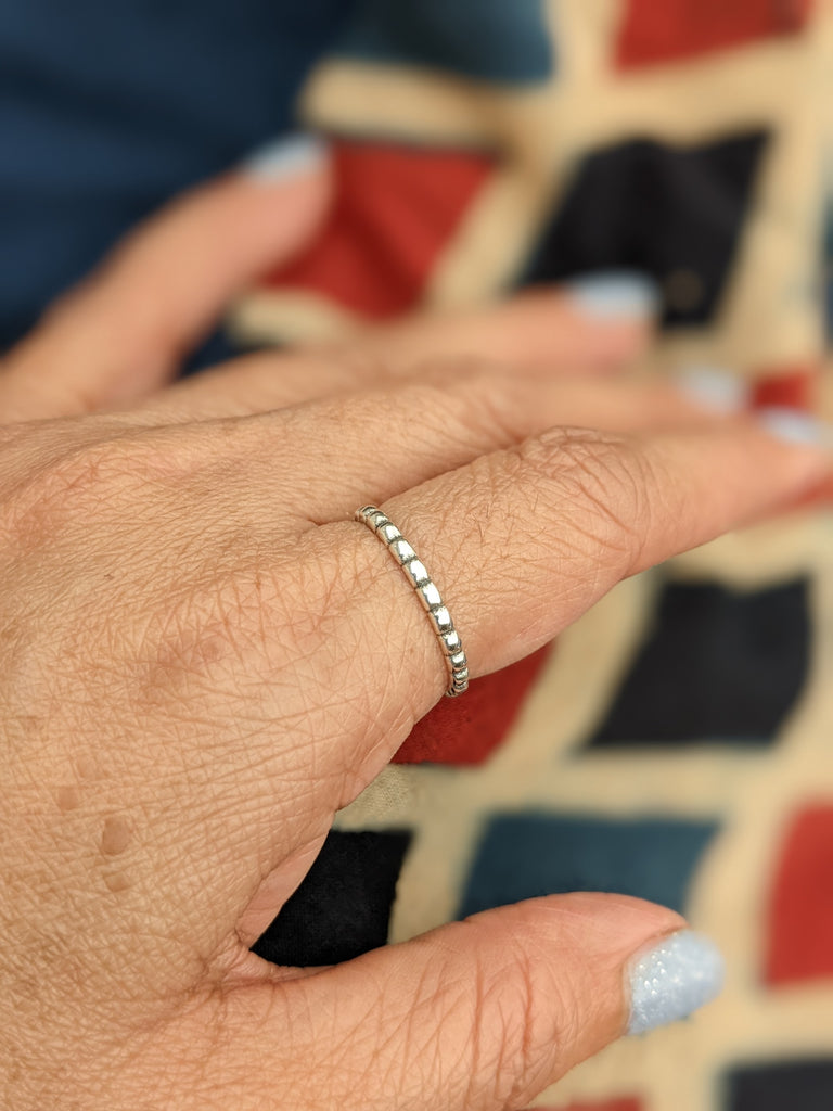 Sterling Silver Twisted Band and Flat Hammered Stacking Ring Set – Violet  Moon Jewelry