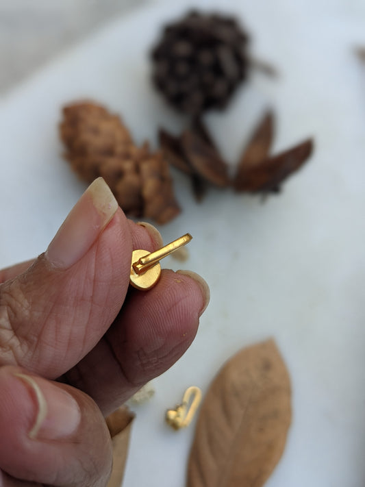 Gold polished turquoise stone Nosepin, Press on Nose Pin