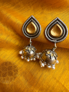 Gold Polished silver Jhumka