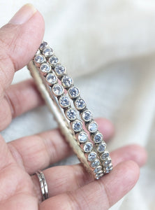 IRA - Zirconia Bangle, Pure silver Bangle, Indian Bangle