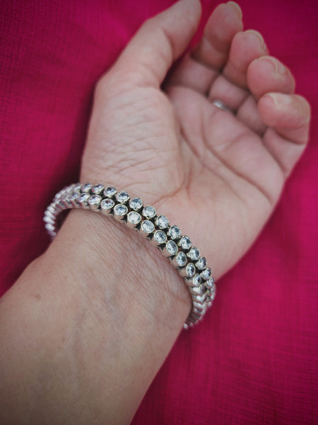IRA - Zirconia Bangle, Pure silver Bangle, Indian Bangle