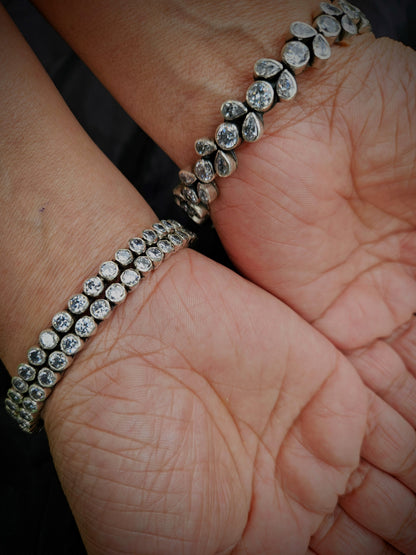 IRA - Zirconia Bangle, Pure silver Bangle, Indian Bangle