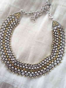 Pure silver Collar necklace - Dual tone