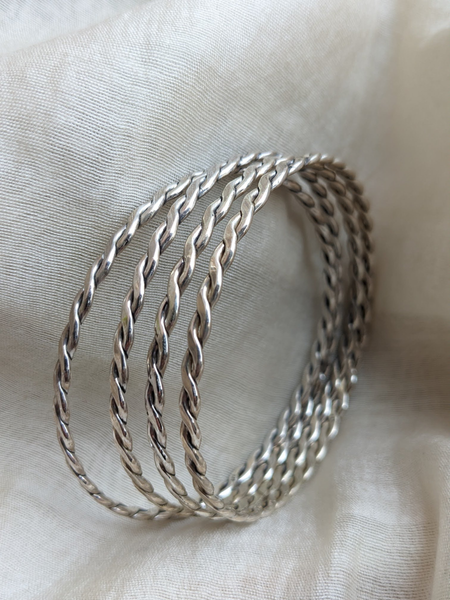 92.5 Silver Bangles, Stacking Bangles, Plain Silver Bangles