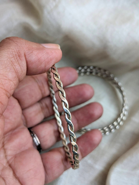 92.5 Silver Bangles, Stacking Bangles, Plain Silver Bangles