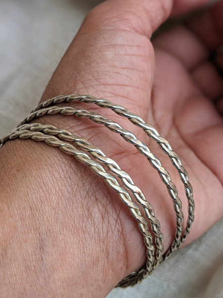 92.5 Silver Bangles, Stacking Bangles, Plain Silver Bangles