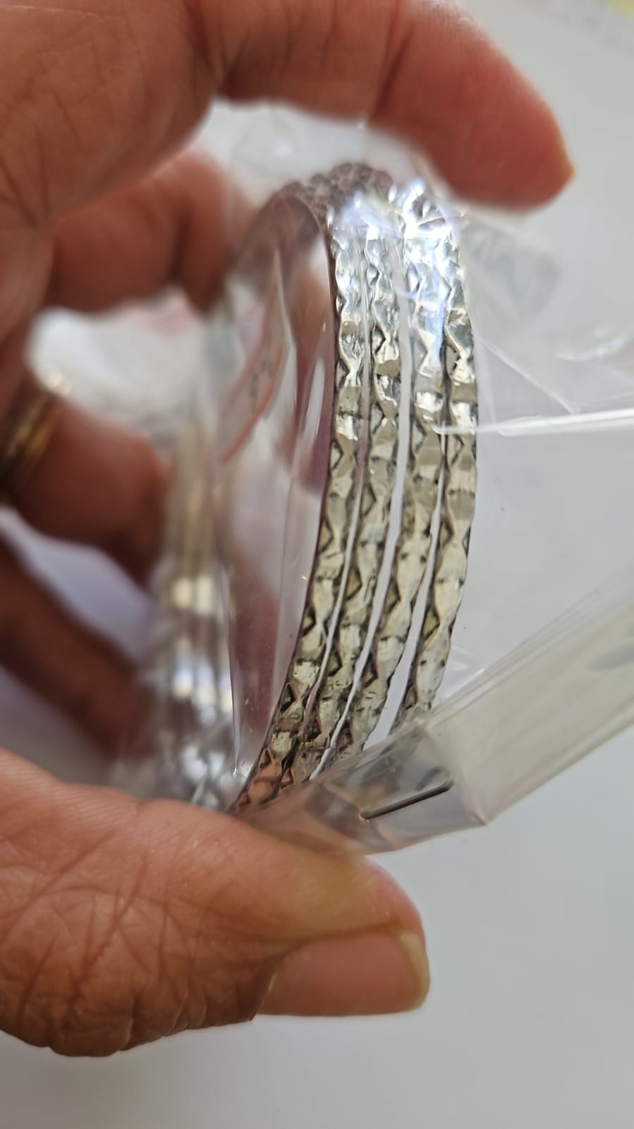 Thin Sparkle Sterling Silver Bangles – Lightweight Diamond-Cut 925 Silver Stacking Bangles