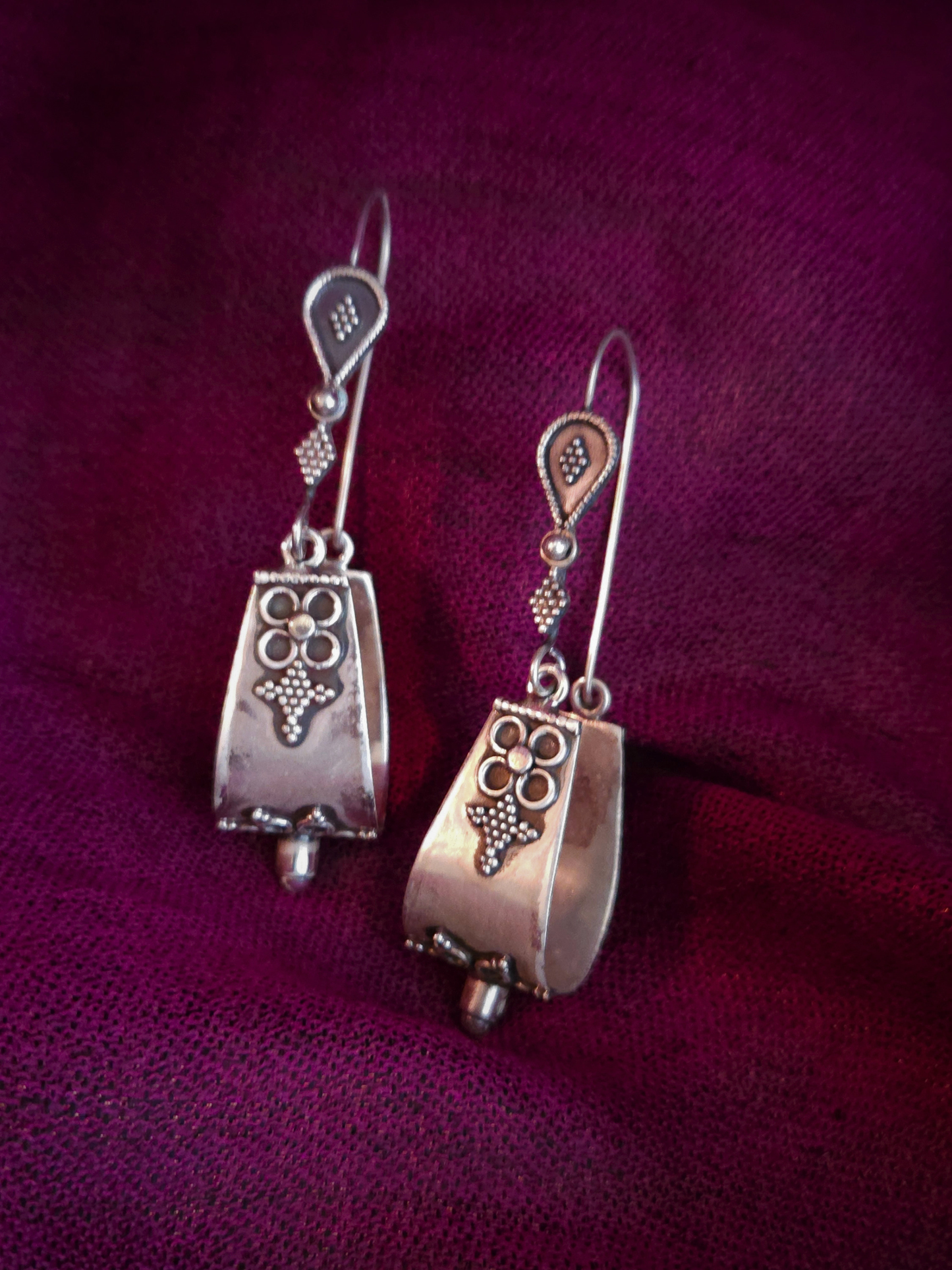 Handcrafted 925 Sterling Silver Geometric Drop Earrings | Jaipur Artisan Jewelry