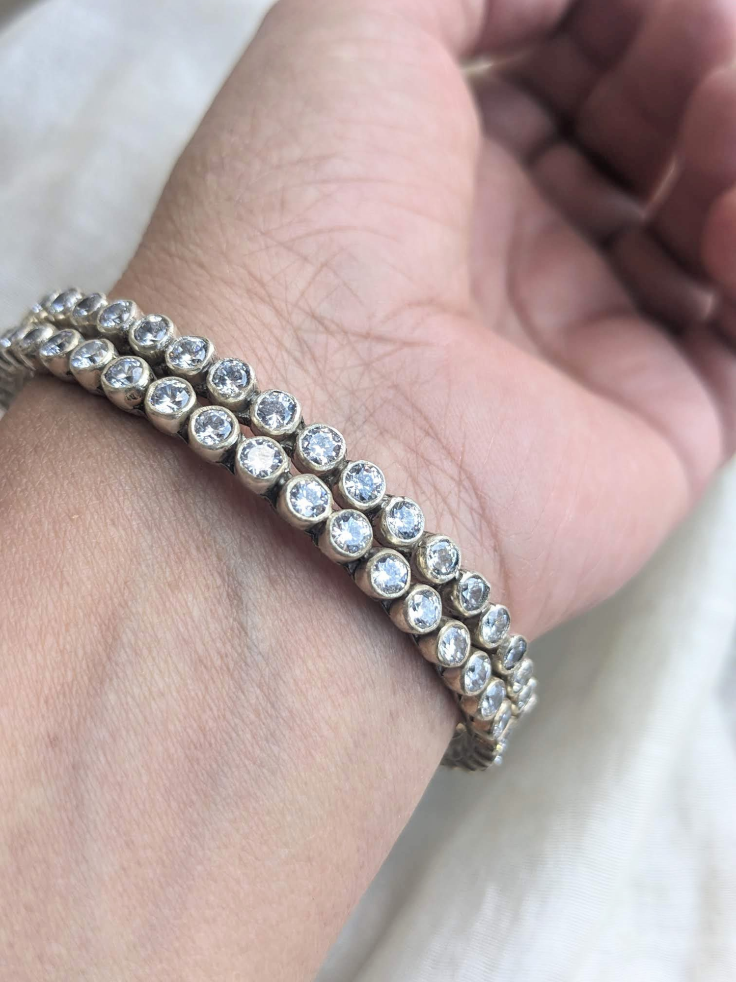 IRA - Zirconia Bangle, Pure silver Bangle, Indian Bangle