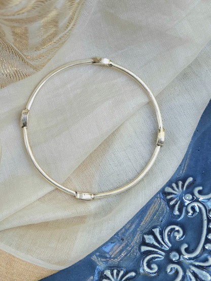 925 Sterling Silver Chudi Bangle with Pear Cubic Zirconia – Jaipur Jewelry