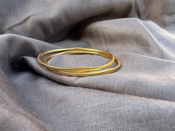 Gold plated Plain Silver Bangles