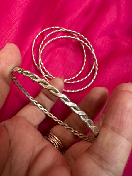 92.5 Silver Bangles, Stacking Bangles, Plain Silver Bangles