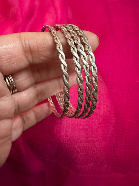 92.5 Silver Bangles, Stacking Bangles, Plain Silver Bangles