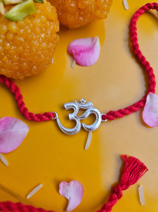 925 Sterling Silver Rakhi-Silver OM Aum Rakhi