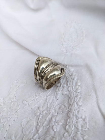 Sterling Silver Band ring, Oxidised silver ring, Wide Rope Thumb Ring