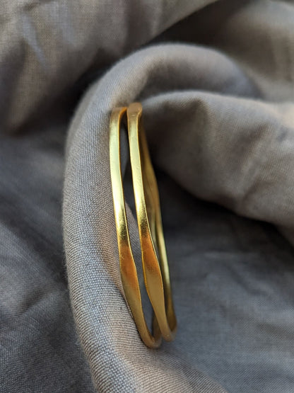 Gold plated Plain Silver Bangles