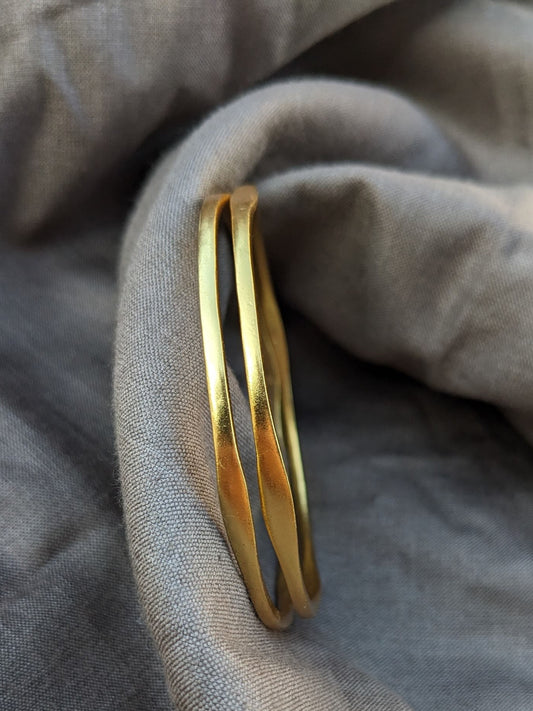 Gold plated Plain Silver Bangles