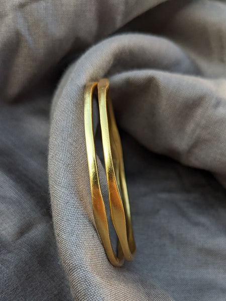 Gold plated Plain Silver Bangles