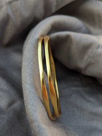 Gold plated Plain Silver Bangles