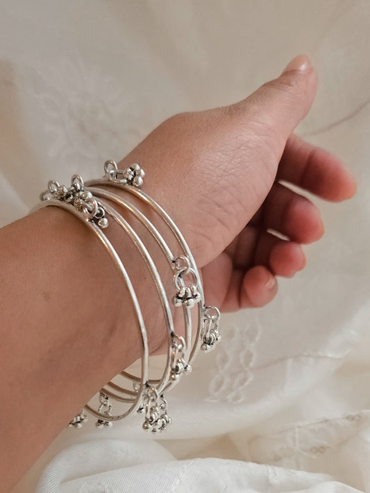 925 Sterling Silver Ghunghroo Bangle