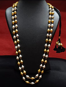 Dual tone dholki necklace