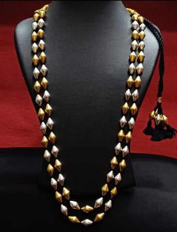 Dual tone dholki necklace