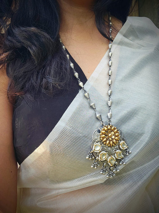 92.5 Silver Indian necklace dholki