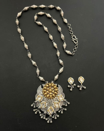 925 Silver gold plated long Necklace