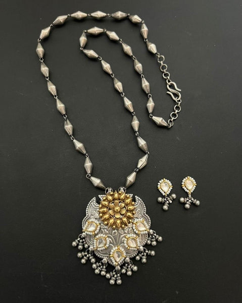 925 Silver gold plated long Necklace