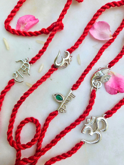 925 Sterling Silver Rakhi-Silver krishna Rakhi