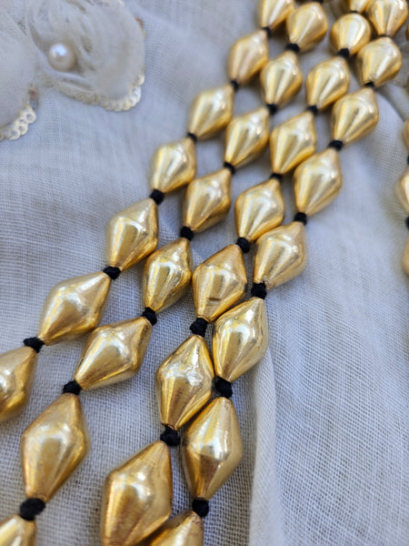 925 Silver Double line Gold plated Dholki necklace