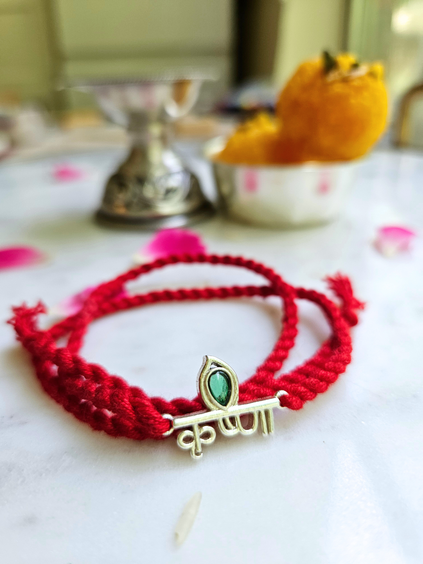 925 Sterling Silver Rakhi-Silver krishna Rakhi