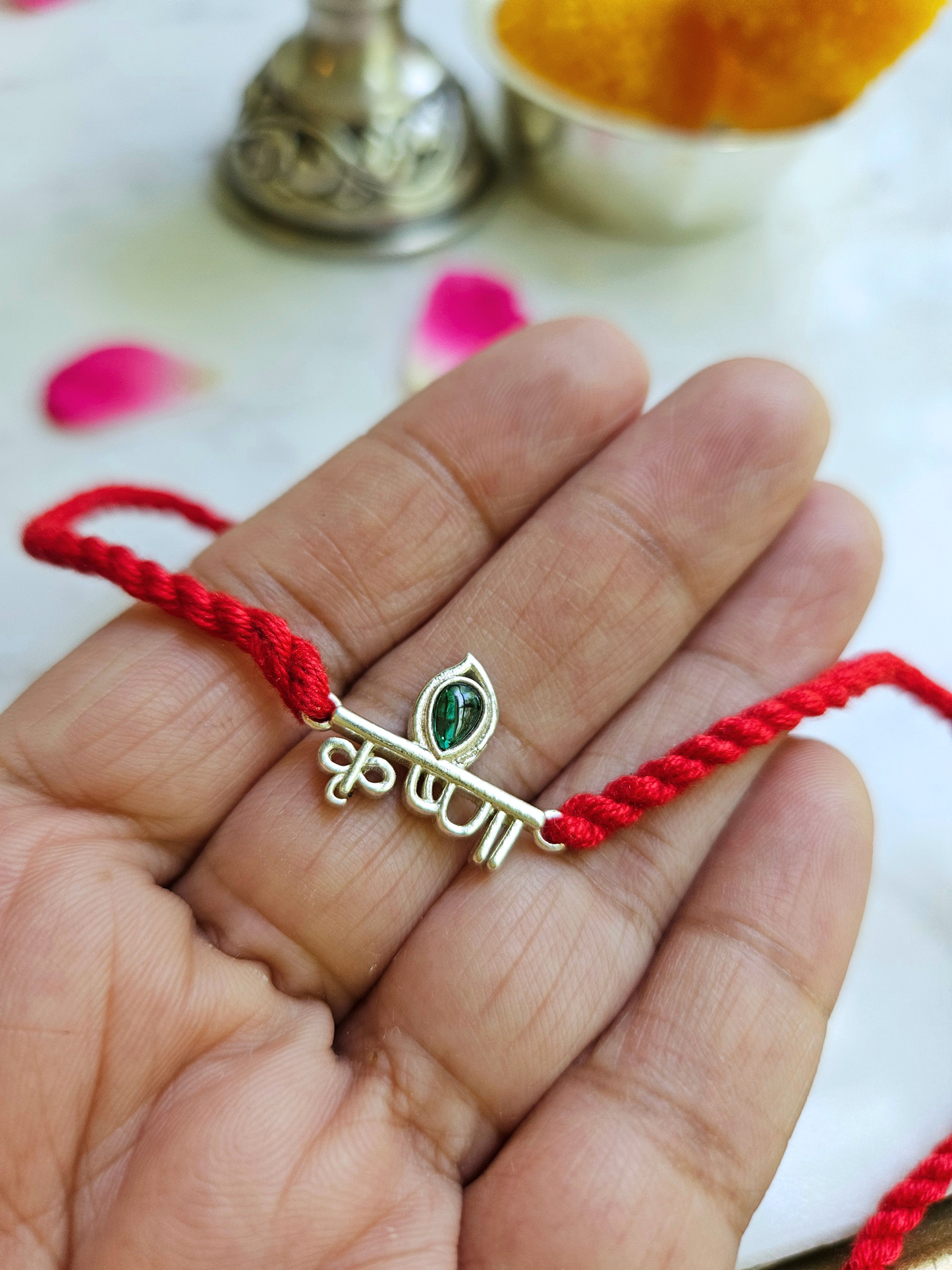 925 Sterling Silver Rakhi-Silver krishna Rakhi