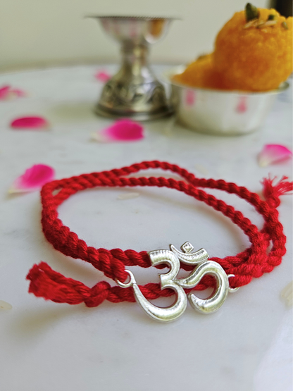 925 Sterling Silver Rakhi-Silver OM Aum Rakhi