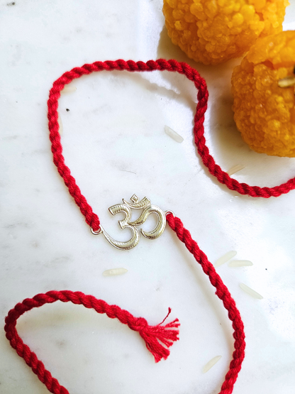 925 Sterling Silver Rakhi-Silver OM Aum Rakhi