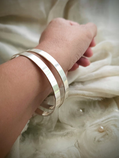 Plain Silver Bangles | 925 Sterling Silver Plain Bangles | Stacking Silver Bangles