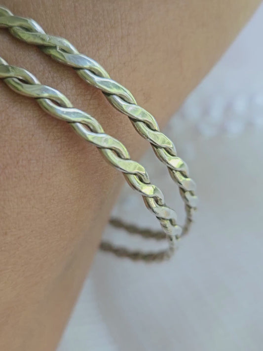 92.5 Silver Bangles, Stacking Bangles, Plain Silver Bangles