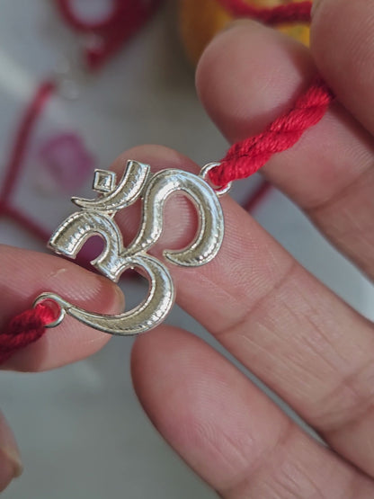 925 Sterling Silver Rakhi-Silver OM Aum Rakhi