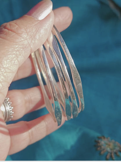 925 Sterling Silver Bangles, Plain Silver Stacking Bangles, Silver Bracelet