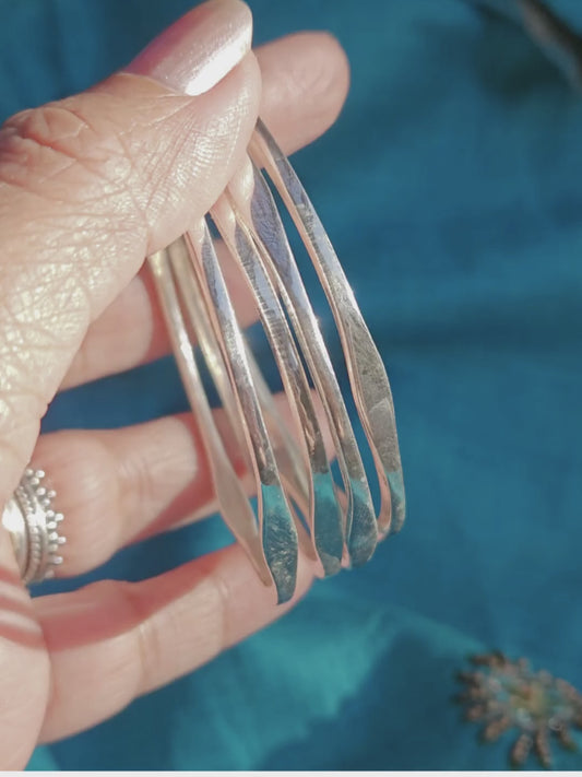 925 Sterling Silver Bangles, Plain Silver Stacking Bangles, Silver Bracelet