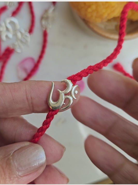 925 Sterling Silver Rakhi-Silver OM Aum Rakhi