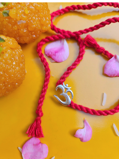 925 Sterling Silver Rakhi-Silver OM Aum Rakhi