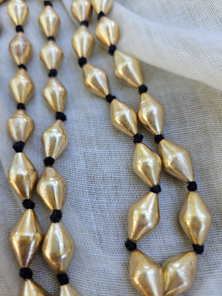 925 Silver Double line Gold plated Dholki necklace