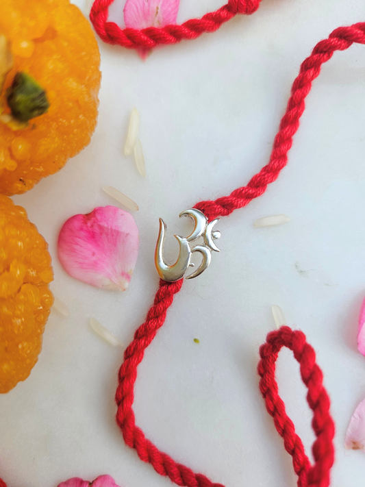 925 Sterling Silver Rakhi-Silver OM Aum Rakhi