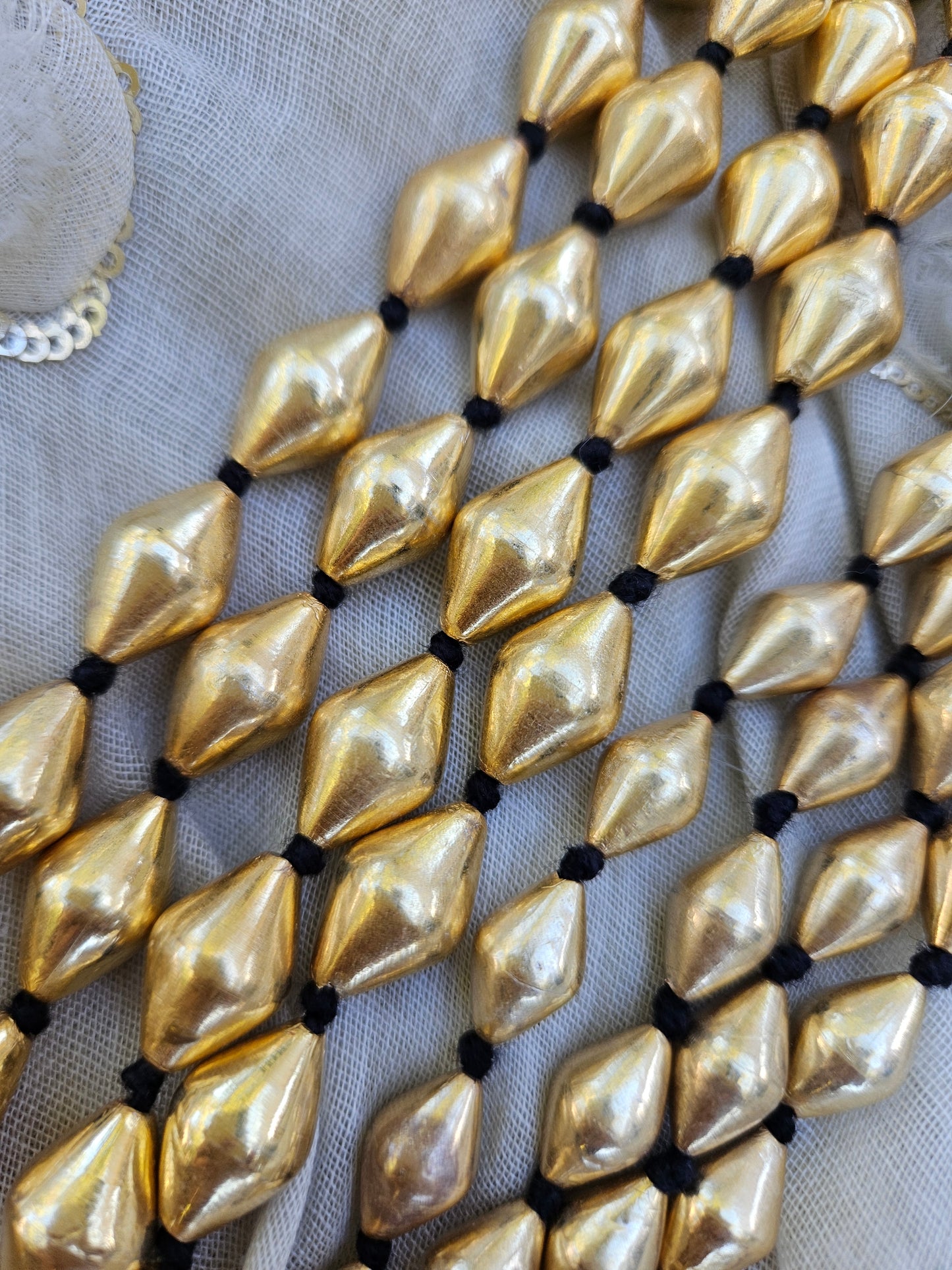 925 Silver Double line Gold plated Dholki necklace